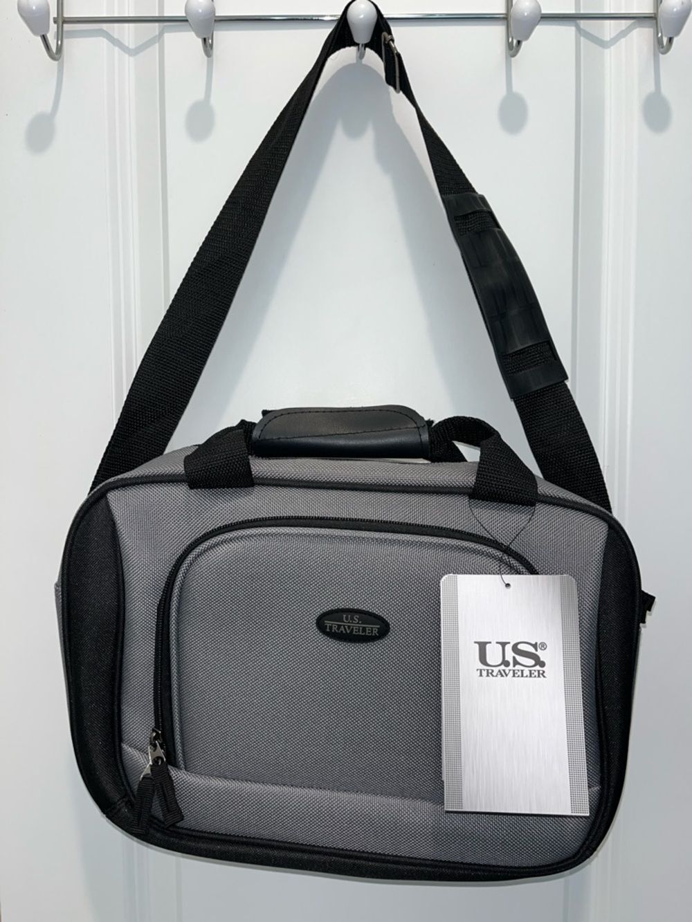 New Gray Black Small Gym Bag Shoulder Carry Tote Laptop 14” x 9.5” x 5”